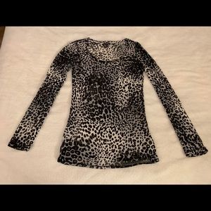 EXPRESS Leopard print sheer top